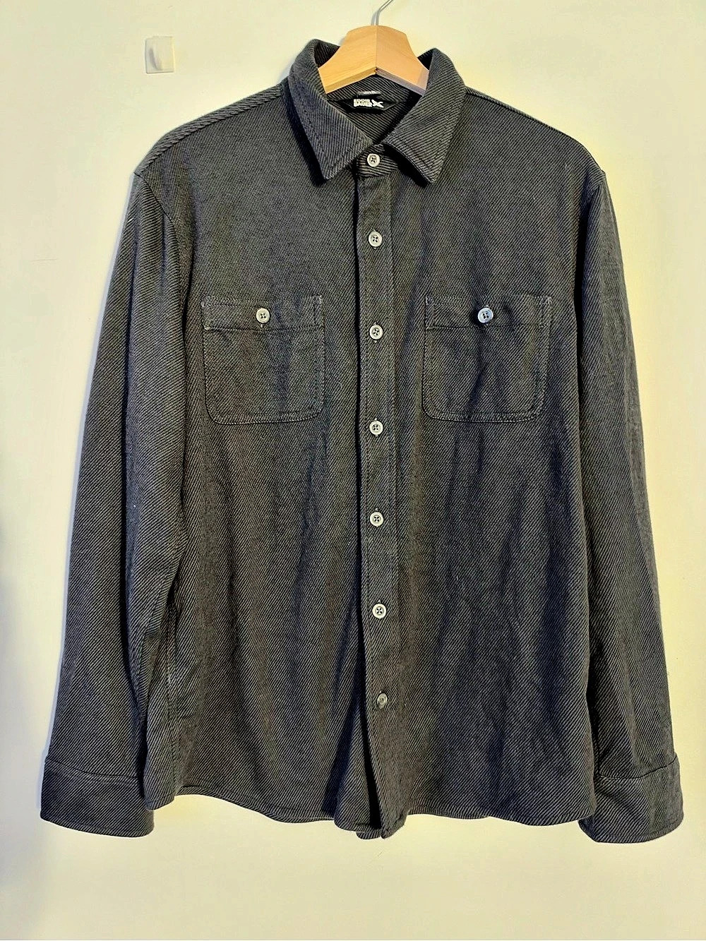 Eddie Bauer Chopper Heavyweight Flannel Shirt Men's Black Medium